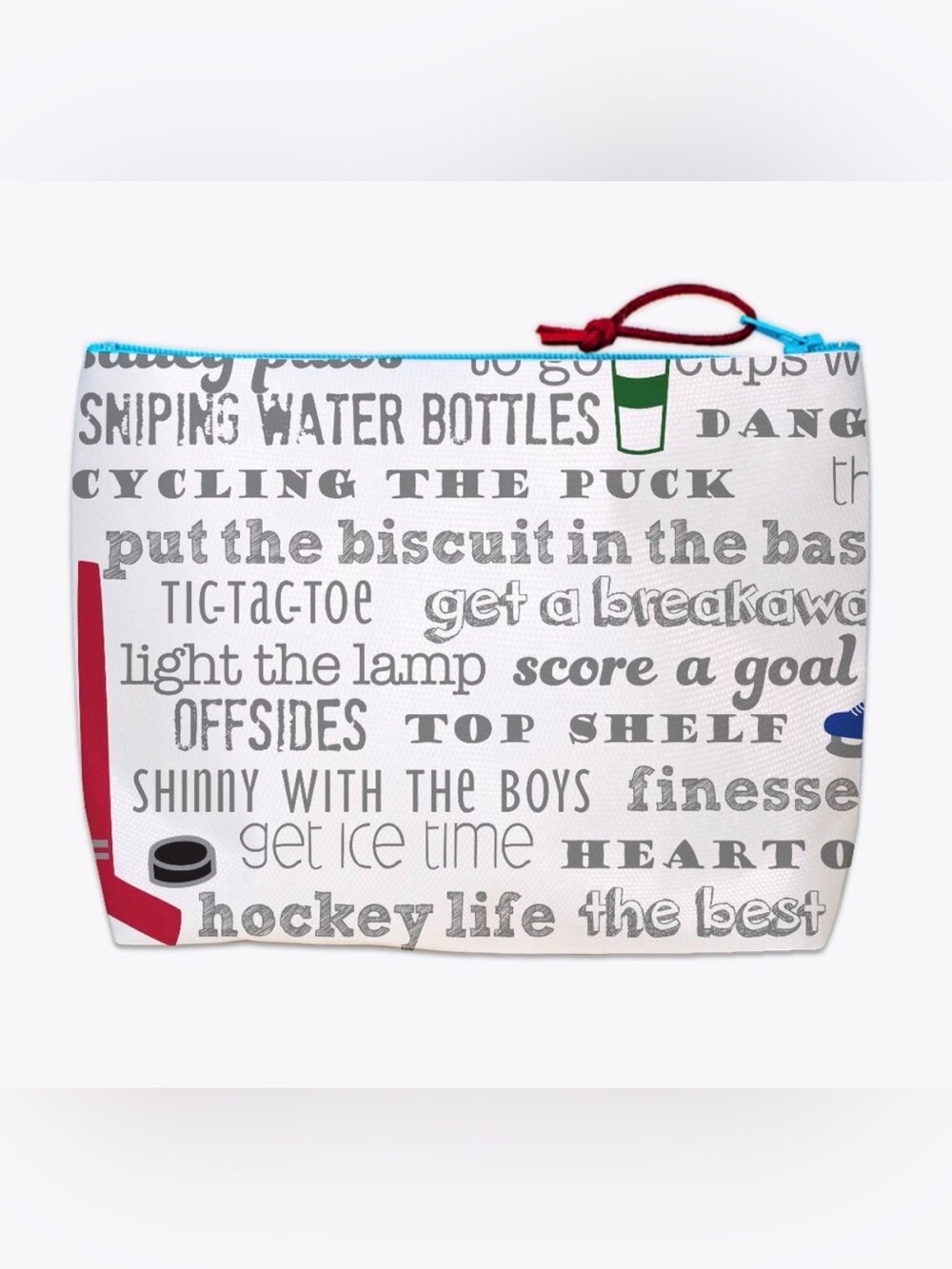 Hockey Tandem for Two Boutique Zipper Pouch Bag NEW NWT